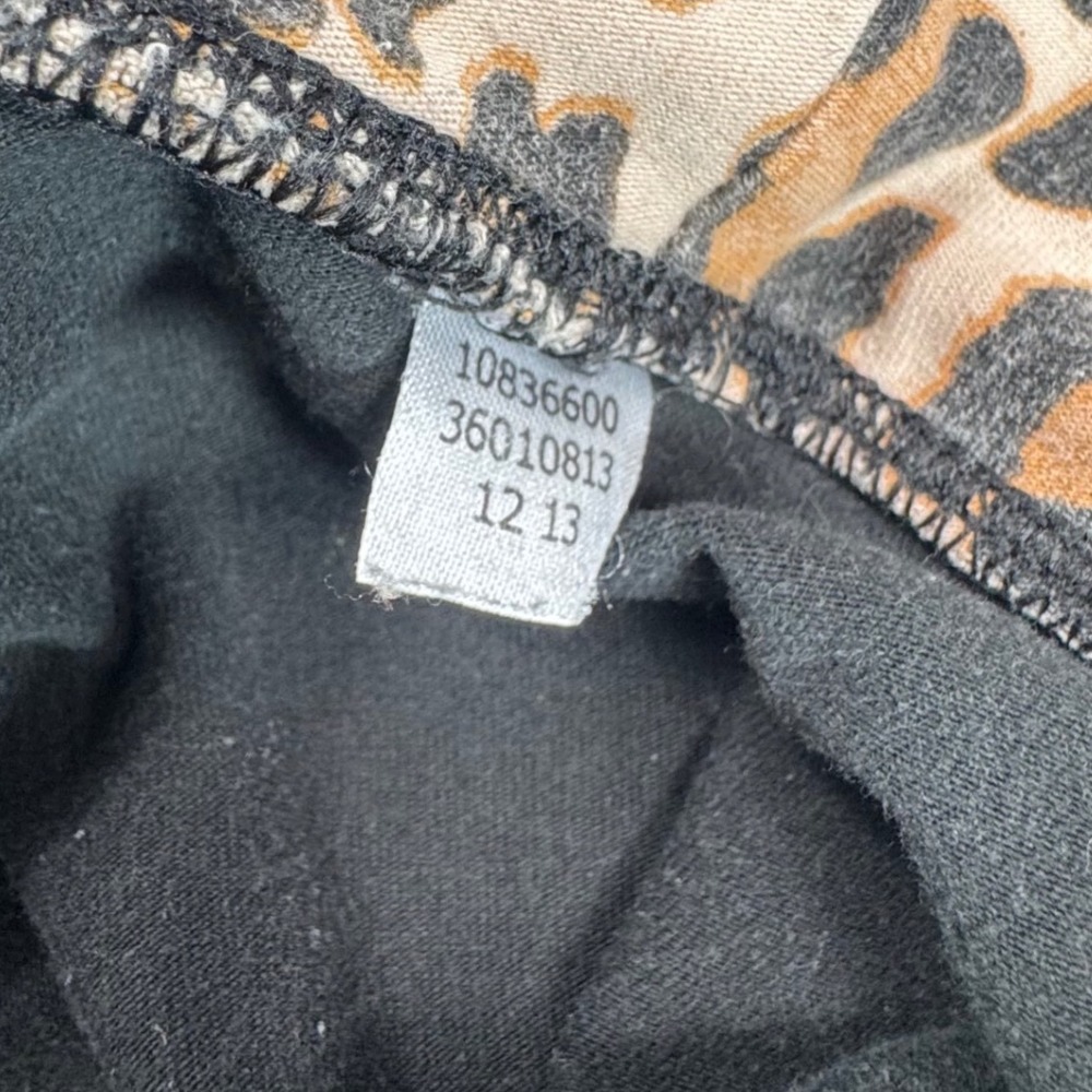 PINK Victoria's Secret Black Leopard Print Foldover Yoga Capri Leggings Womens M - Picture 9 of 12